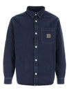 George Chest Logo Patch Denim Long Sleeve Shirt Blue - CARHARTT WIP - BALAAN 2