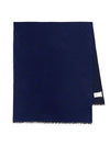 Skull Print Wool Silk Muffler Blue - ALEXANDER MCQUEEN - BALAAN 1