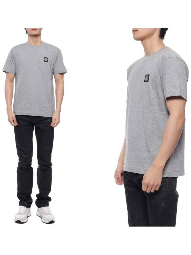 Logo Patch Short Sleeves T-Shirt  Dust Melange - STONE ISLAND - BALAAN 3