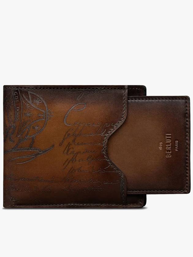 Makore 2in1 Scritto leather half wallet Kakao Intenso - BERLUTI - BALAAN 5