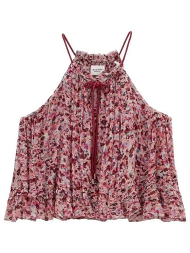 Viscose print blouse raspberry ecru - ISABEL MARANT - BALAAN 1