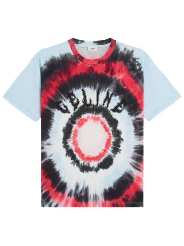 Tie Dye Cotton Jersey Short Sleeve T Shirt - CELINE - BALAAN 1