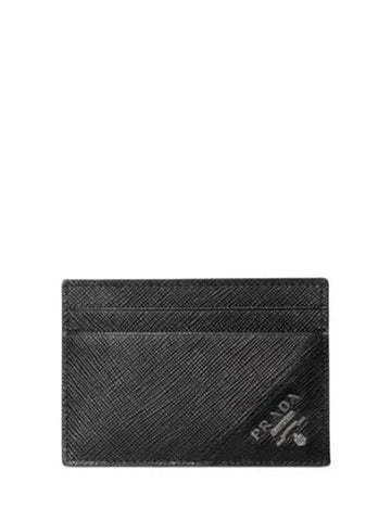 Saffiano metal lettering logo card wallet men s - PRADA - BALAAN 1