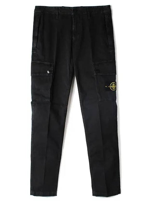 Compass Badge Cargo Straight Pants Black - STONE ISLAND - BALAAN 2