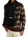 Logo Wool Fringe Scarf Black - ACNE STUDIOS - BALAAN 8