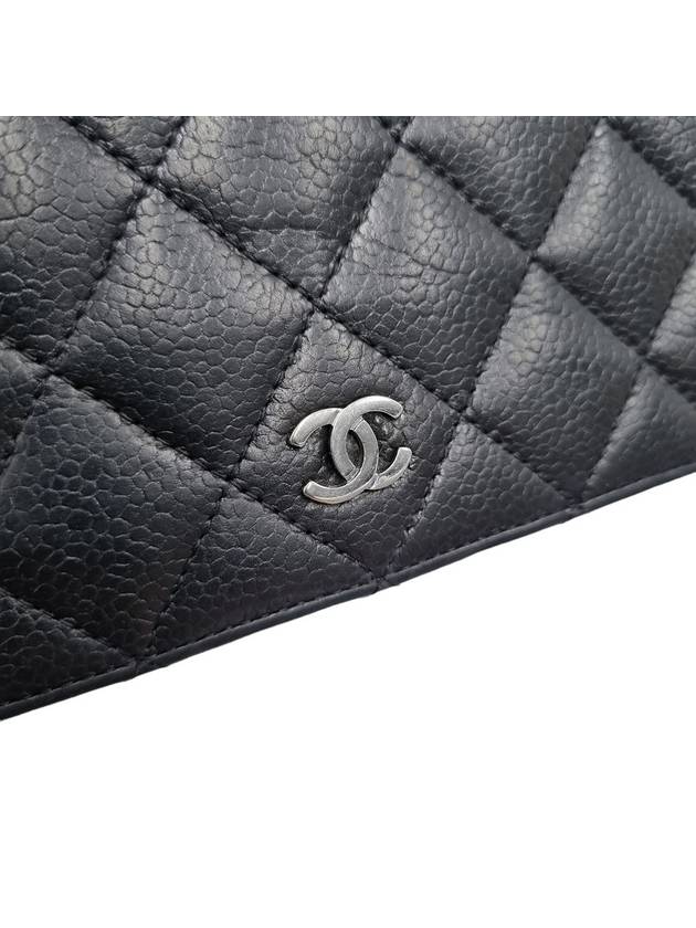 Women s A31509 Caviar Skin Black Silver Logo Timeless Classic Flap Long Wallet - CHANEL - BALAAN 7