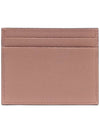 V Logo Signature Grainy Calfskin Card Wallet Pink - VALENTINO - BALAAN 5