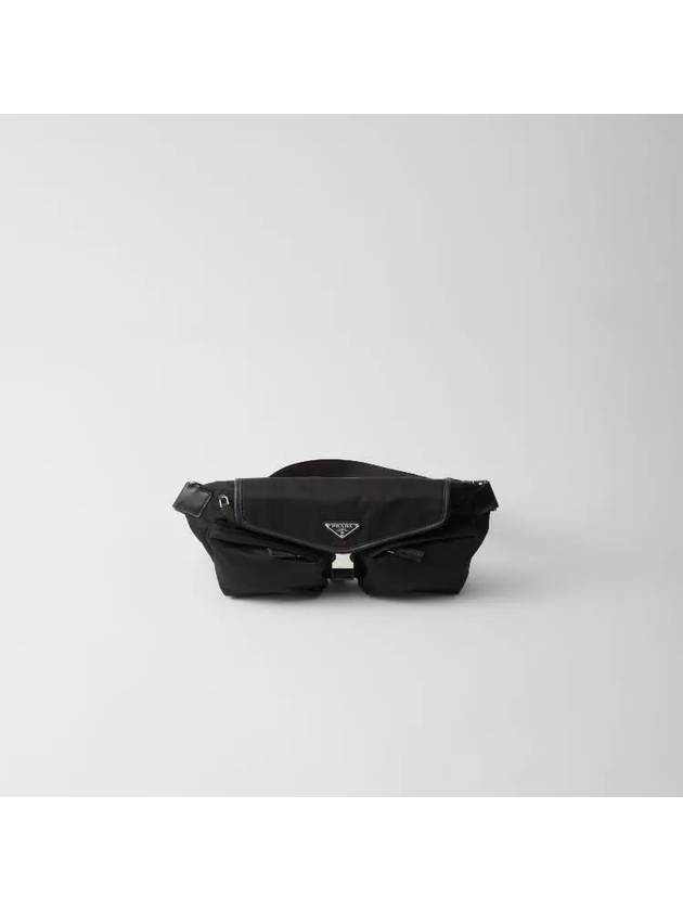 Triangle Logo Re-Nylon Belted Bag Black - PRADA - BALAAN 1