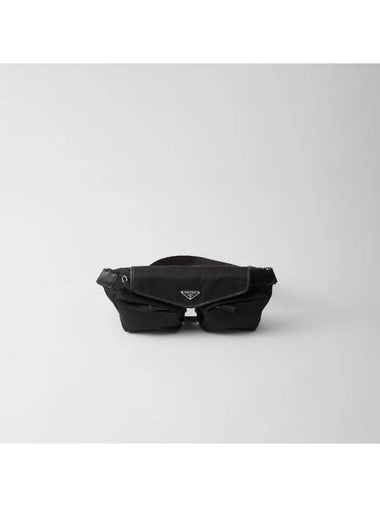 Triangle Logo Re-Nylon Belted Bag Black - PRADA - BALAAN 1