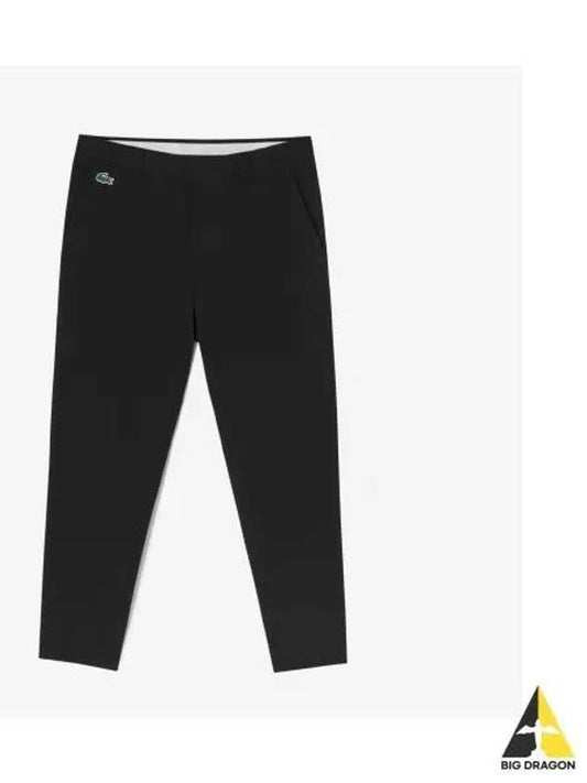 Men s Golf Texture Tapered Fit Pants Black - LACOSTE - BALAAN 1