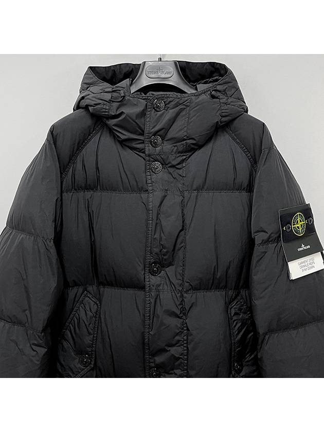 Men's Wappen Patch Crinkle Wraps Long Padding Black - STONE ISLAND - BALAAN 4