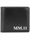 MM 11 Logo Stitch Leather Half Wallet Black - MAISON MARGIELA - BALAAN 1