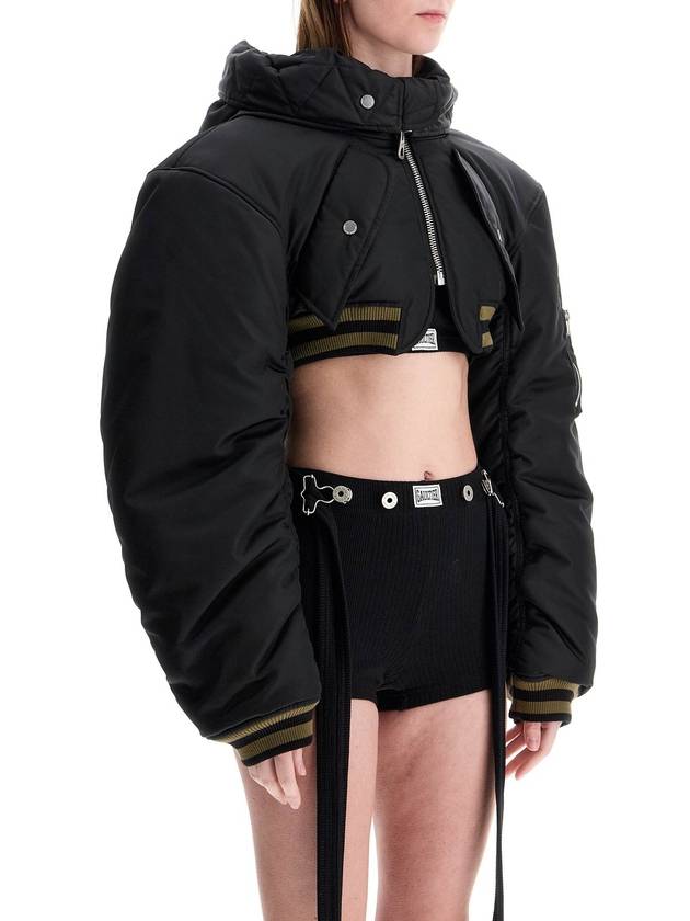 The Quilted Cropped Bomber Jacket Black - JEAN PAUL GAULTIER - BALAAN 3