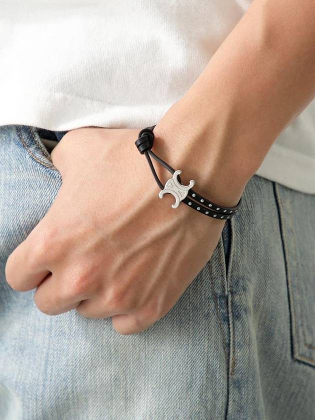 Stud Clasp Bracelet Silver Black - CELINE - BALAAN 4