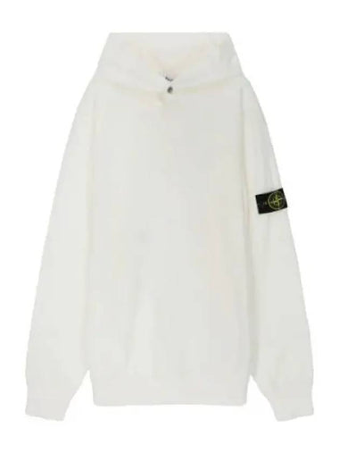 Wappen Button Regular Fit Hood White - STONE ISLAND - BALAAN 1