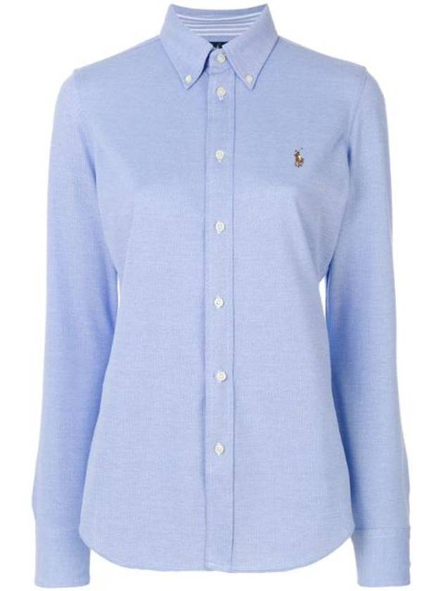 Women's Cotton Long Sleeve Shirt Blue - POLO RALPH LAUREN - BALAAN 1