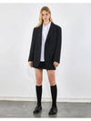 Trendy overfit herringbone half-coat wool jacket black 0065 - VOYONN - BALAAN 6