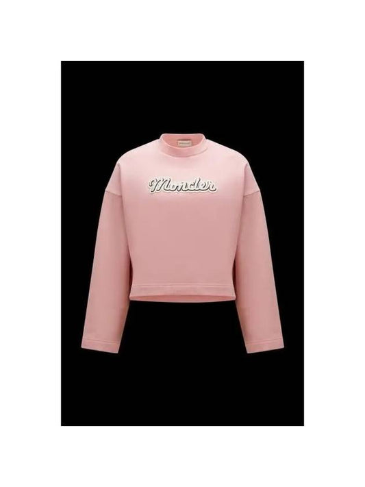 Women's Logo Cotton Sweatshirt Pink - MONCLER - BALAAN 1