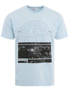 Block Logo Printing Short Sleeve T-Shirt Blue - STONE ISLAND - BALAAN 1