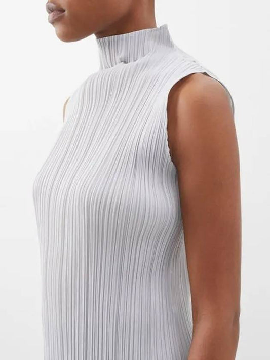 Pleated fleece Issey Miyake tech plated rib turtleneck tank top - ISSEY MIYAKE - BALAAN 2