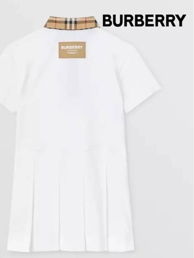 Kids Collar Check Polo Dress White - BURBERRY - BALAAN 4