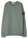 Brushed Cotton Fleece Garment Dyed Crewneck Sweatshirt Sage Green - STONE ISLAND - BALAAN 2