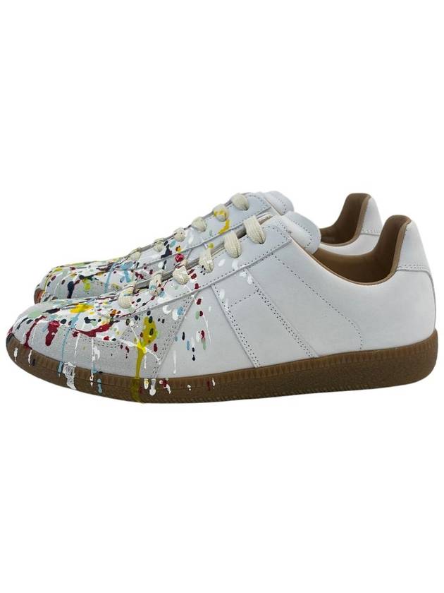 Men's Replica German Army Paint Low Top Sneakers White - MAISON MARGIELA - BALAAN 3