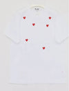 P1T3383 WHITE Manny Red Heart Short Sleeve T Shirt - COMME DES GARCONS - BALAAN 3