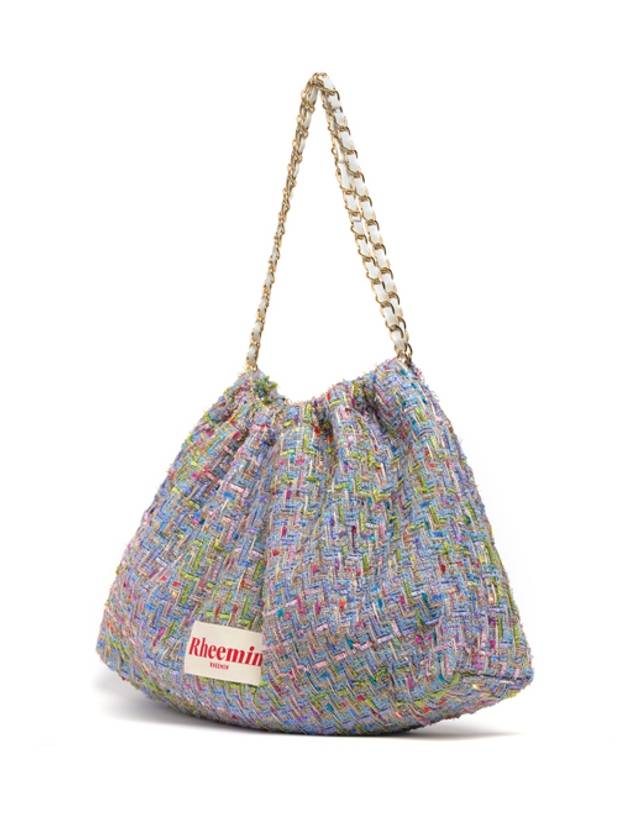 TWEED MUFFY wide chain bagSKY BLUE - RHEEMIN - BALAAN 3