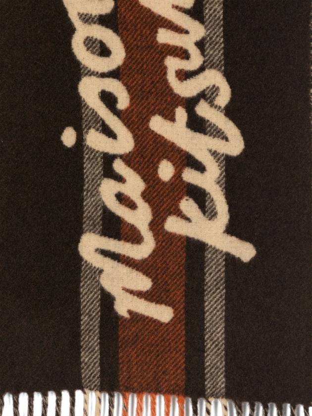 Brown Stripe Muffler Scarf - MAISON KITSUNE - BALAAN 4