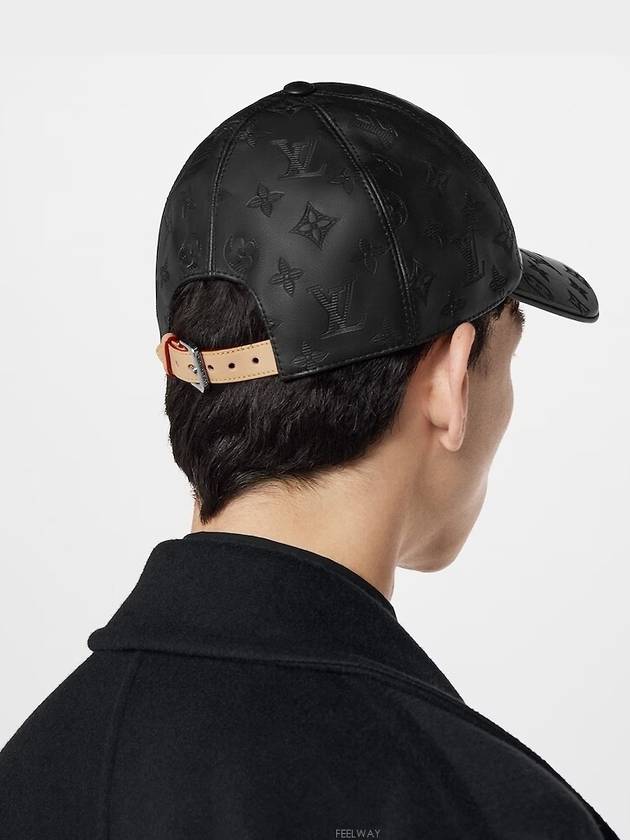 Monogram Shadow Leather Ball Cap Black - LOUIS VUITTON - BALAAN 5