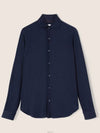 Andrew Cashmere Silk Long Sleeve Shirt Navy - LORO PIANA - BALAAN 4