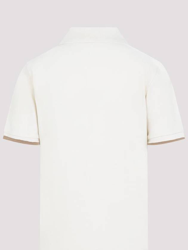 Logo Patch Cotton PK Shirt White - MONCLER - BALAAN 3