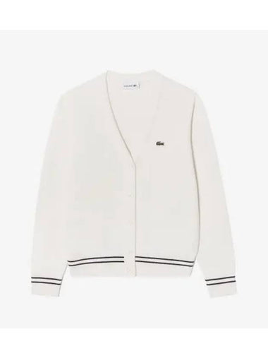 Women s Basic Button Y Cardigan OFFWHITE Off White - LACOSTE - BALAAN 1