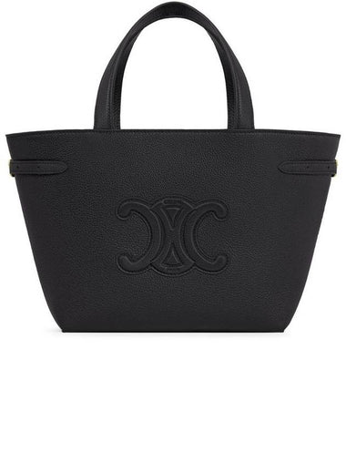 Mini Cabas Anais Cuir Triomphe Grained Calfskin Tote Bag Black - CELINE - BALAAN 1