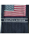 Shawl Men Women Bold Flag Logo Knit Muffler Navy Multi PC1175 411 - POLO RALPH LAUREN - BALAAN 4