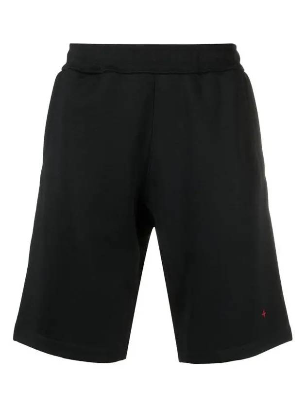 Men's Marina Embroidered Logo Track Shorts Black - STONE ISLAND - BALAAN 2