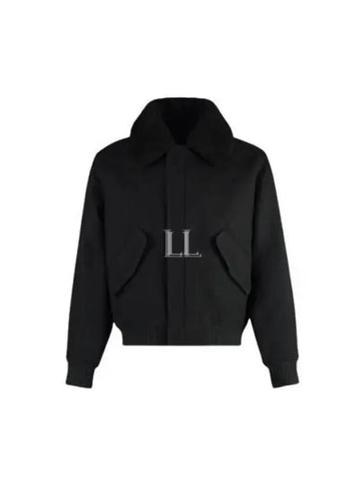 Shearling Collar Jacket Black - AMI - BALAAN 2