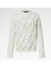 1AGJUX Embellished Cable Knit Wool Blend Pullover - LOUIS VUITTON - BALAAN 1