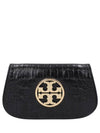 Reva Clutch Shoulder Bag Black - TORY BURCH - BALAAN 1