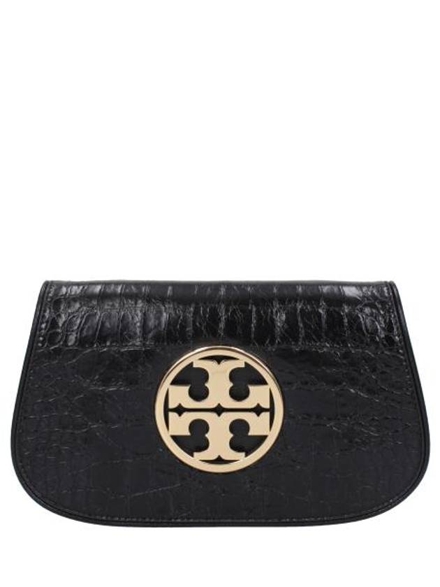 Reva Clutch Shoulder Bag Black - TORY BURCH - BALAAN 1