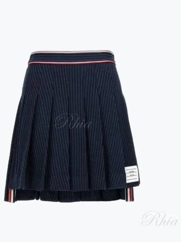 University Striped Mini Pleated Skirt Navy - THOM BROWNE - BALAAN 2