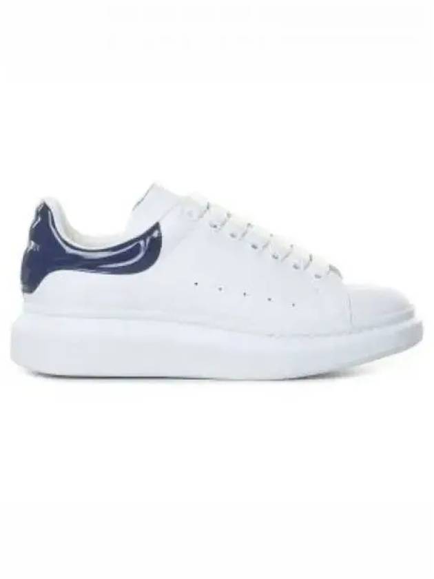 Glossy Tab Oversole Low Top Sneakers Navy White - ALEXANDER MCQUEEN - BALAAN 2