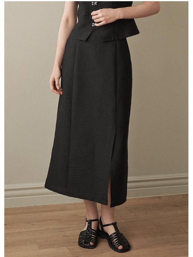 Deep square neck long dress black - MICANE - BALAAN 3