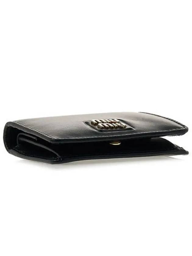 Small Leather Half Wallet Black - MIU MIU - BALAAN 4