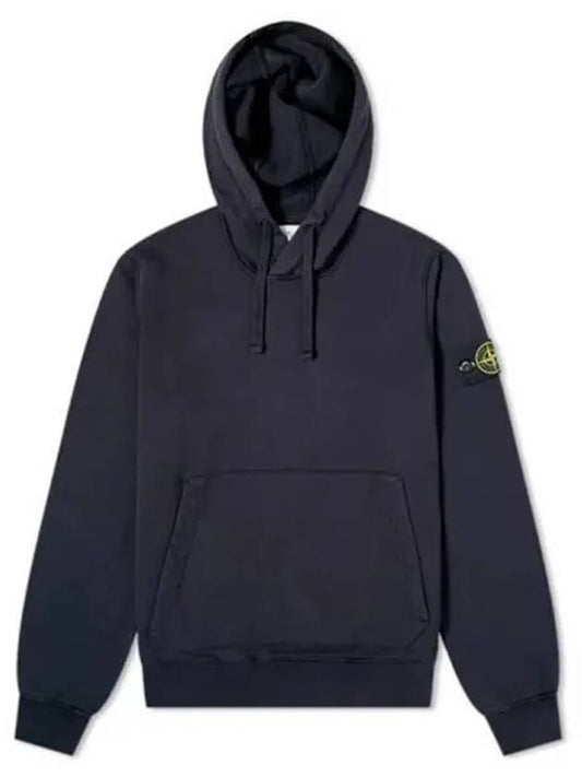 Wappen Patch Cotton Fleece Hoodie Navy - STONE ISLAND - BALAAN 2