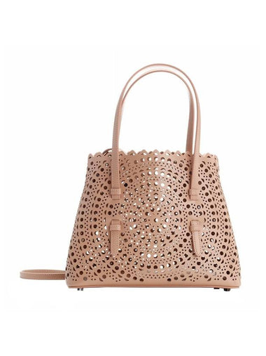 Mina 25 Circle Punching Mini Tote Bag Salmon - ALAIA - BALAAN 1