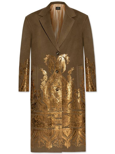 Etro Coat With Shimmering Print, Women's, Brown - ETRO - BALAAN 1