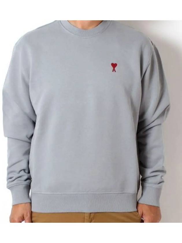 De Coeur Embossed Logo Crewneck Sweatshirt Blue - AMI - BALAAN 4