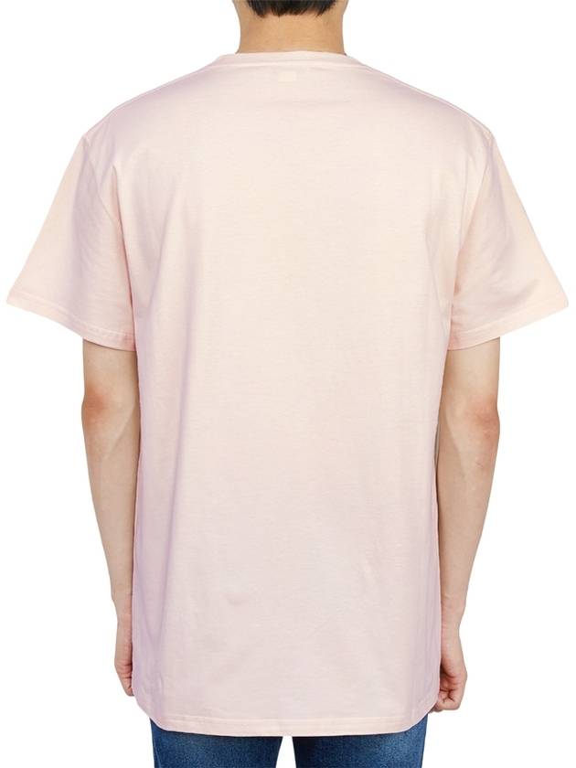 Men's Graffiti Logo Short Sleeve T-Shirt Pink - ALEXANDER MCQUEEN - BALAAN 5